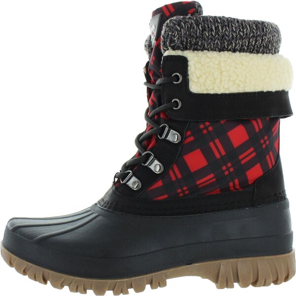 plaid winter boots