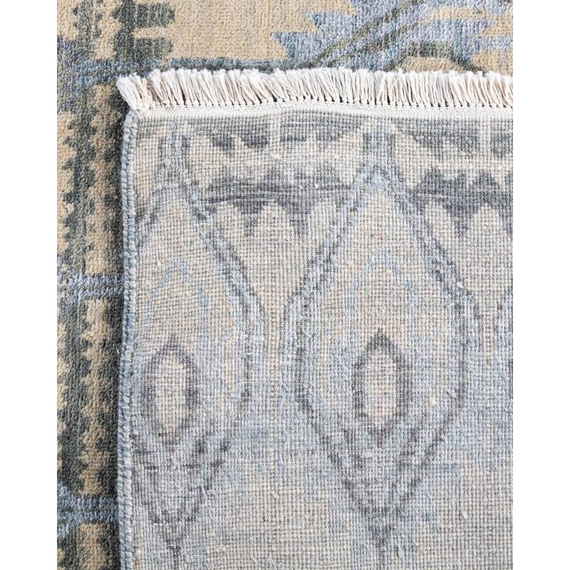 Ikat One-of-a-Kind Hand-Knotted Area Rug - Ivory, 8' 1" x 10' 5" - 8' 1" x 10' 5"
