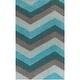 preview thumbnail 10 of 14, Hand-tufted Chevron Geometric Contemporary Area Rug - 9' x 13' Green
