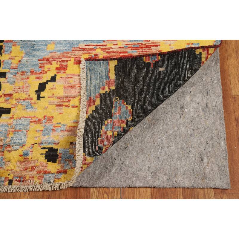 Contemporary Abstract Oriental Area Rug Hand-Knotted Wool Carpet - 8'3" x 11'3"