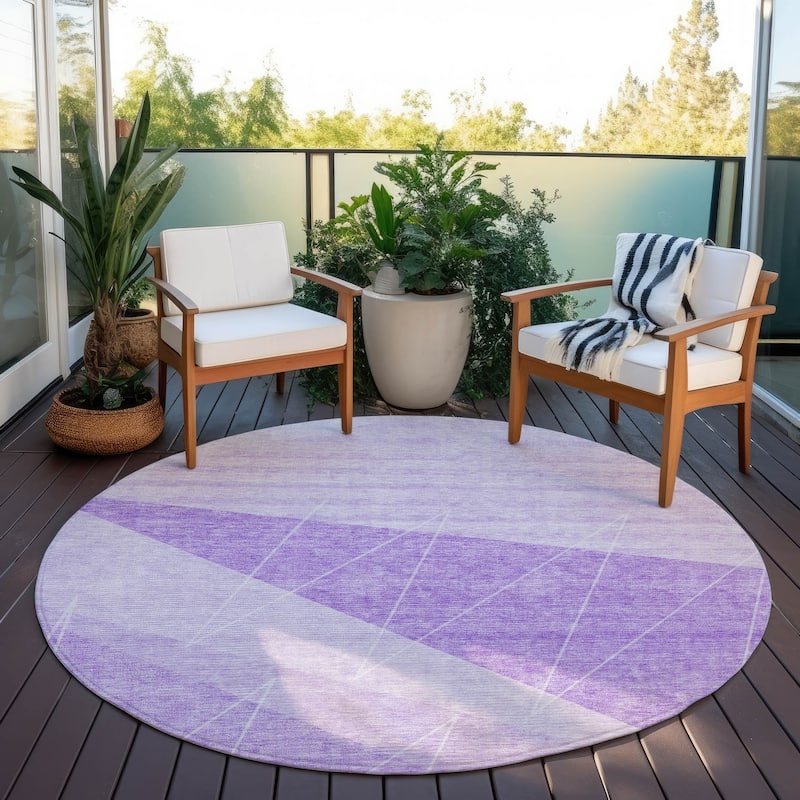 Machine Washable Indoor/ Outdoor Chantille Modern Prism Rug