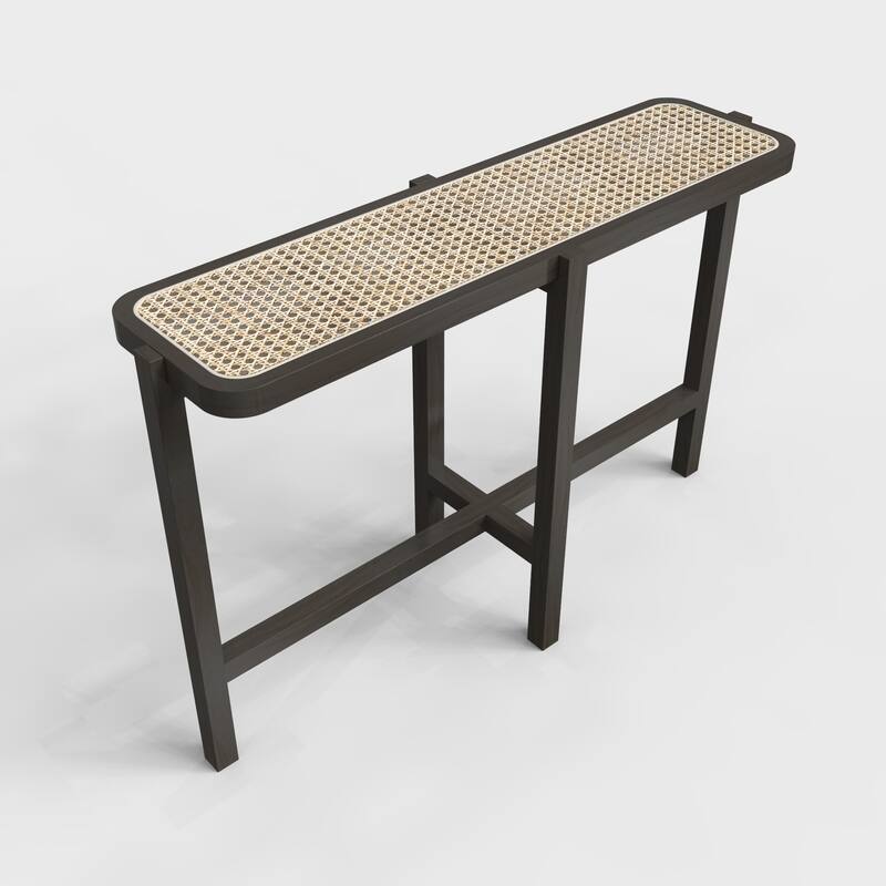 Marsie Wood and Rattan 48-inch Console Table