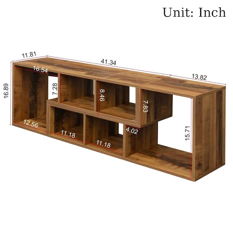Grondin 2-Piece L Shaped TV Stand, Multi-Functional Free Combination Media Console Bookshelf for Living Room Bedroom
