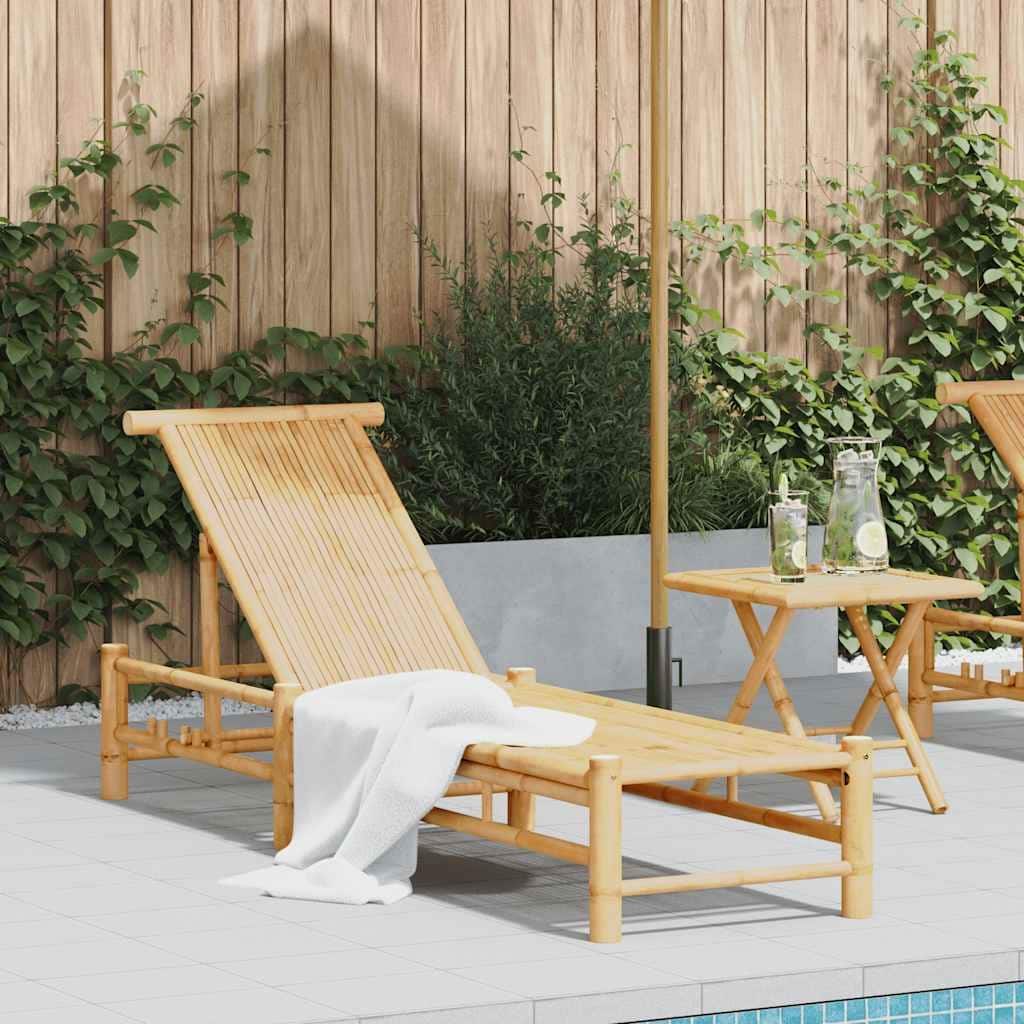 vidaXL Sun Lounger Natural bamboo Bamboo Adult-size - 78.3 x 21.7 x 25.2