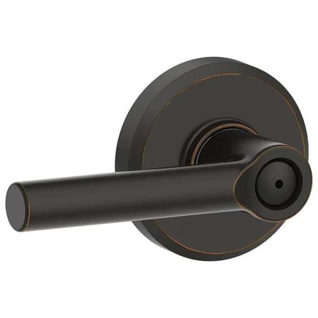Schlage F40-BRW-GSN Broadway Privacy Door Lever Set with Decorative Greyson Trim - Aged Bronze