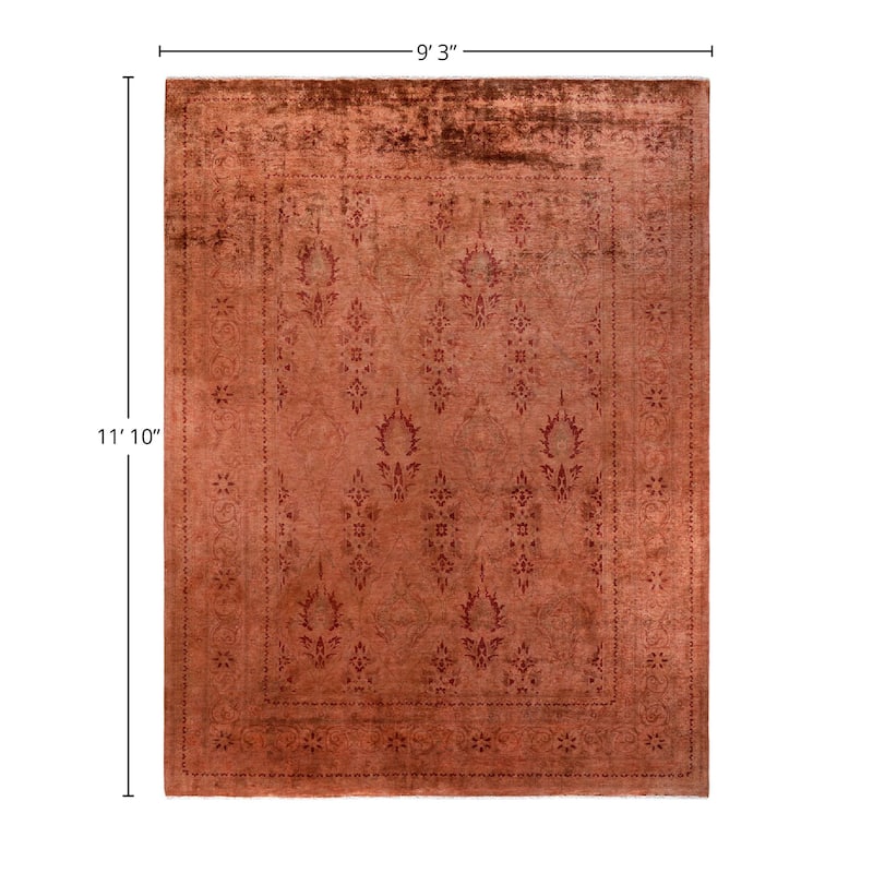 Overdyed, One-of-a-Kind Hand-Knotted Area Rug - Brown - 9' 3" x 11' 10"