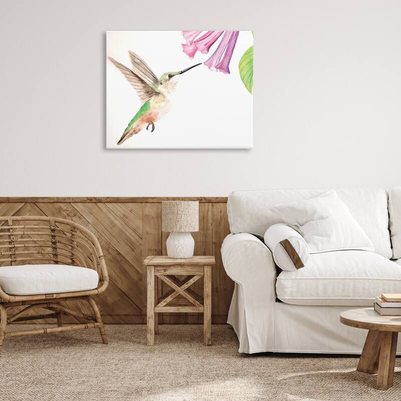 Stupell Hummingbird & Bluebell Flower Canvas Wall Art Design By Stephanie Fielden