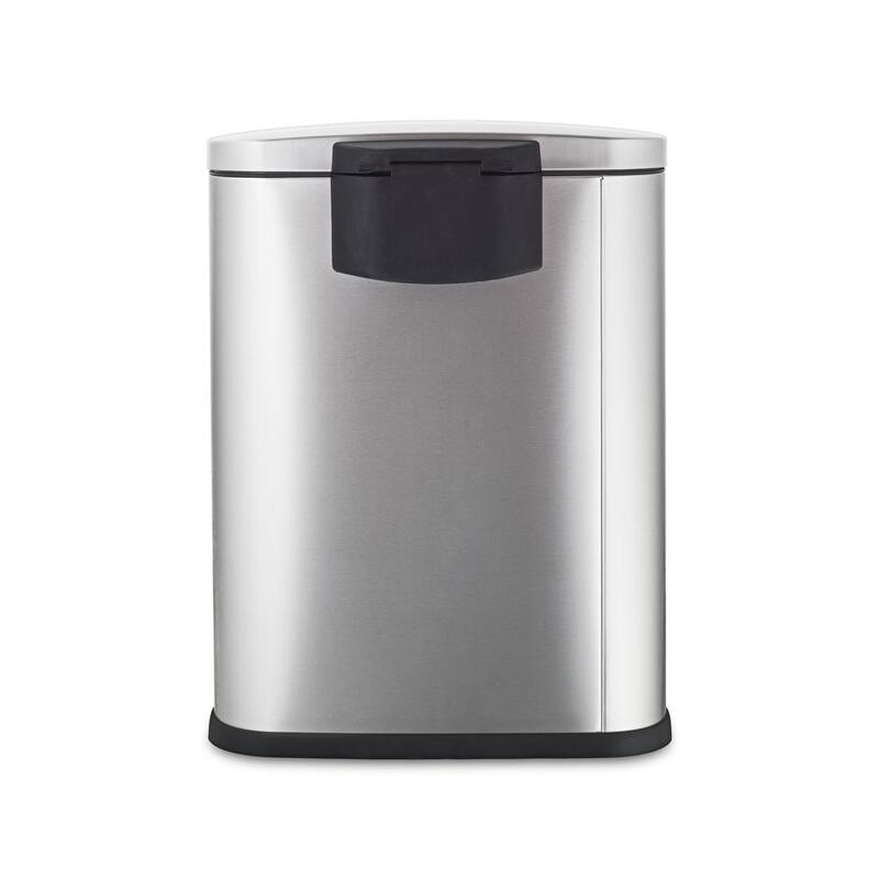 NINESTARS 13 Gallon Stainless Steel Step-On Trash Can, Half Moon Shaped SOT-50-3