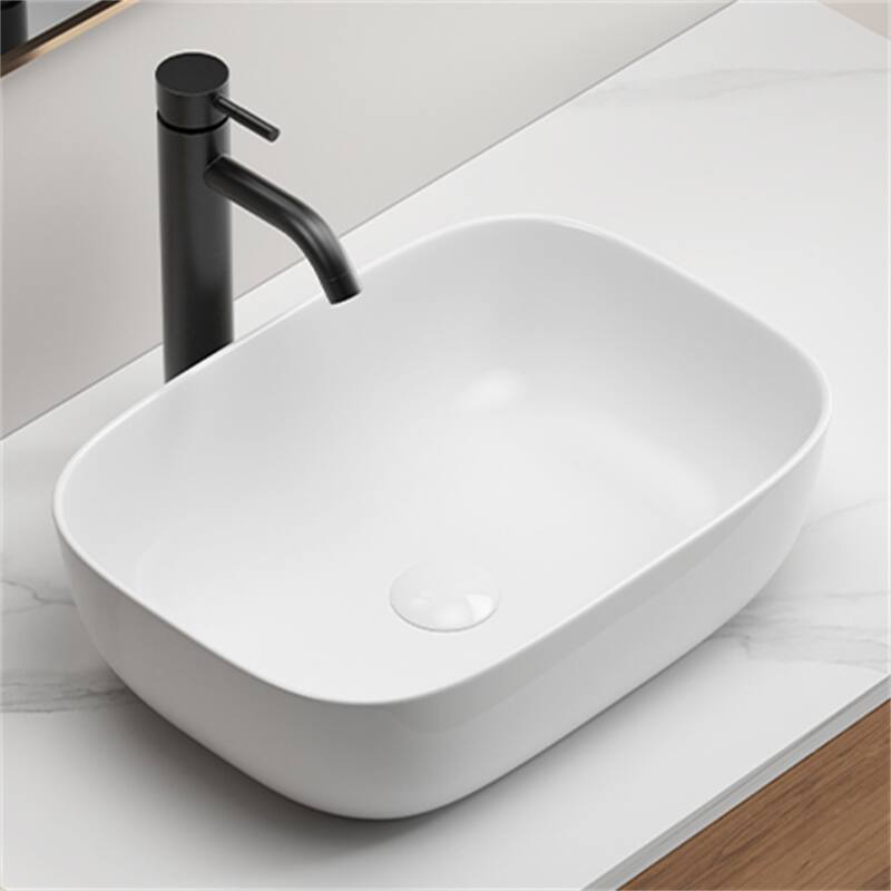 Porcelain Ceramic Oval Rectangle Bathroom Vessel Sink Above Counter