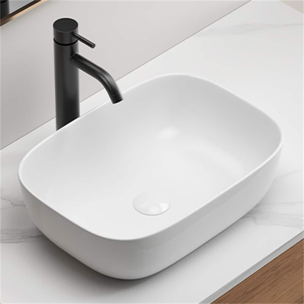 Porcelain Ceramic Oval Rectangle Bathroom Vessel Sink Above Counter