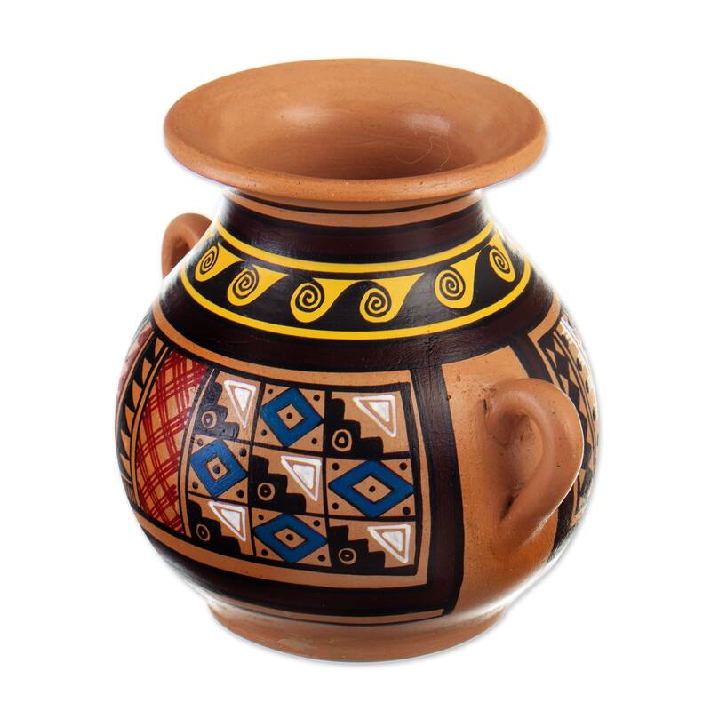 Novica Handmade Inca Majesty Ceramic Decorative Vase