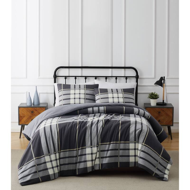 Truly Soft Printed Cotton Flannel Comforter Set