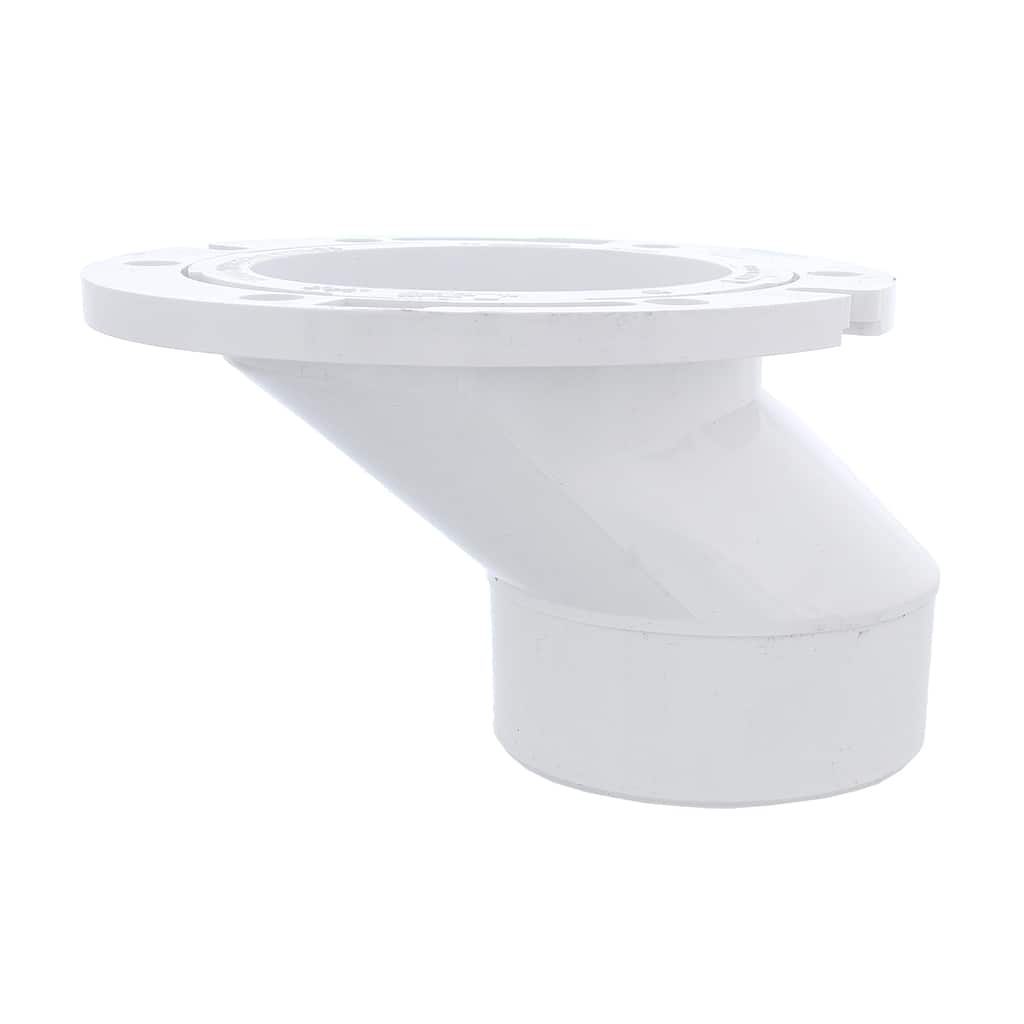Jones Stephens C54402 3" x 4" PVC Offset Closet Flange with Plastic