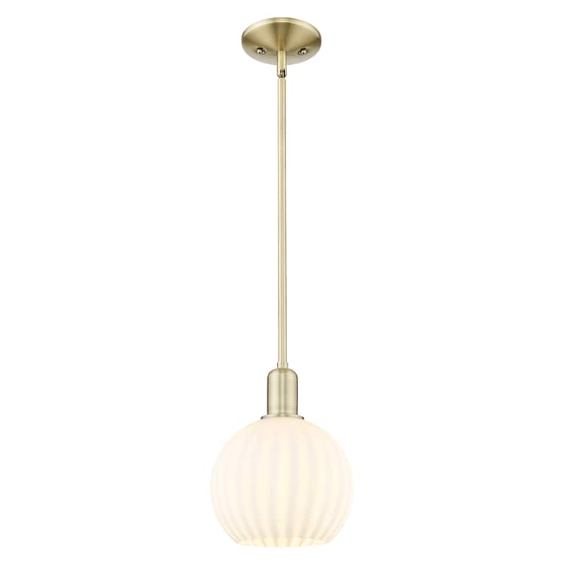 Innovations Lighting Endless Possibilities Arcadia - White Venetian - 1 Light 8" Stem Hung Mini Pendant