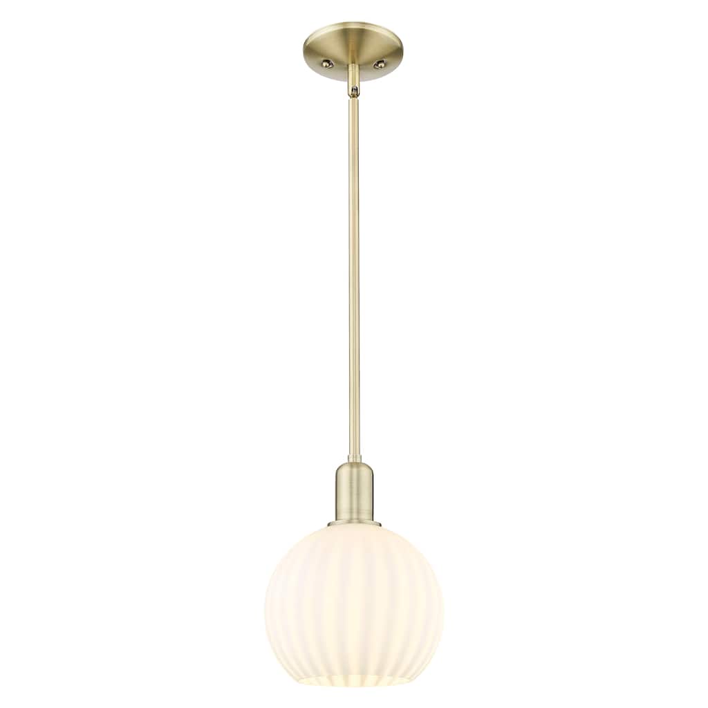 Innovations Lighting Endless Possibilities Arcadia - White Venetian - 1 Light 8" Stem Hung Mini Pendant