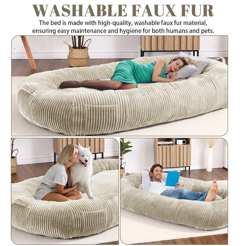 Eie Giant Dog Bed Washable Human Size Bed With Removable Cover