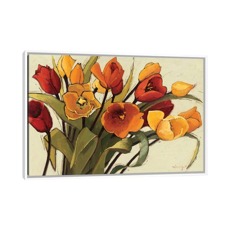 iCanvas "Tulip Time" by Shirley Novak Framed Canvas Print - White - 26x40