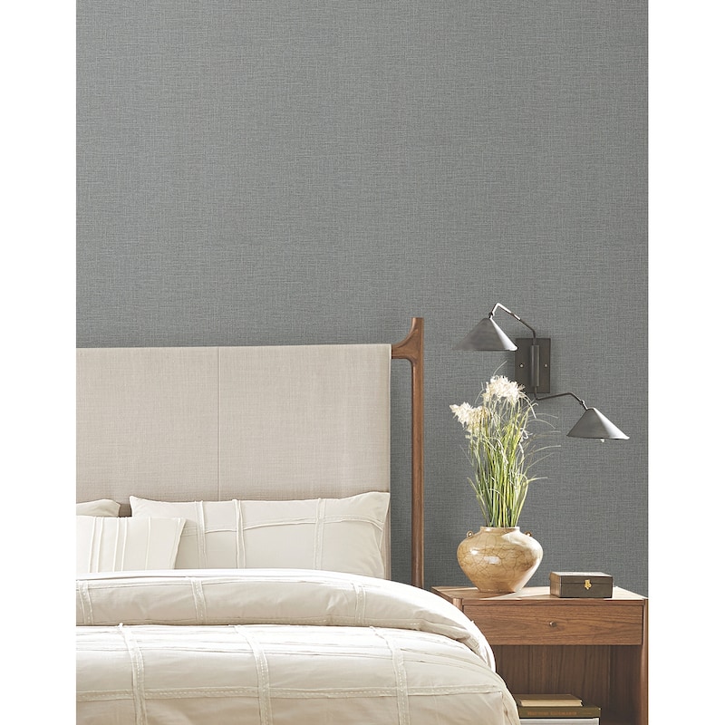 York Wallcoverings Loom Silver Wallpaper