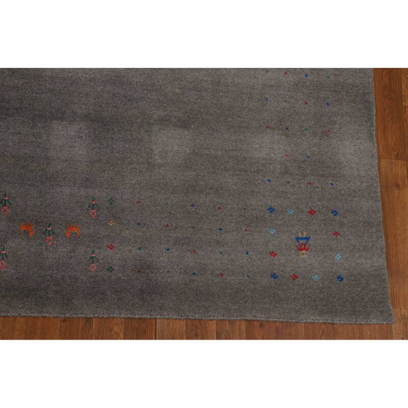 Handmade Gray Gabbeh Indian Area Rug 9x12 - 9' x 12'