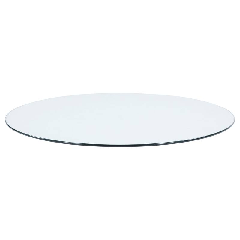 Round Casual Clear Tempered Glass Finish Top - Clear Glass - 48-inch (10mm)