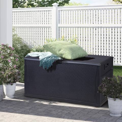 Ainfox Outdoor Plastic Patio Storage Bench Deck Box