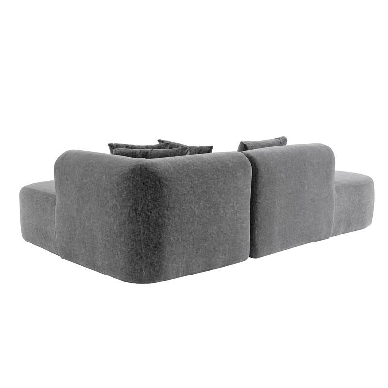Christopher Knight Home - Mirod Stylish Curved Corner Sofa with Wide Stitching and Plush Cushions for Ultimate Relaxation