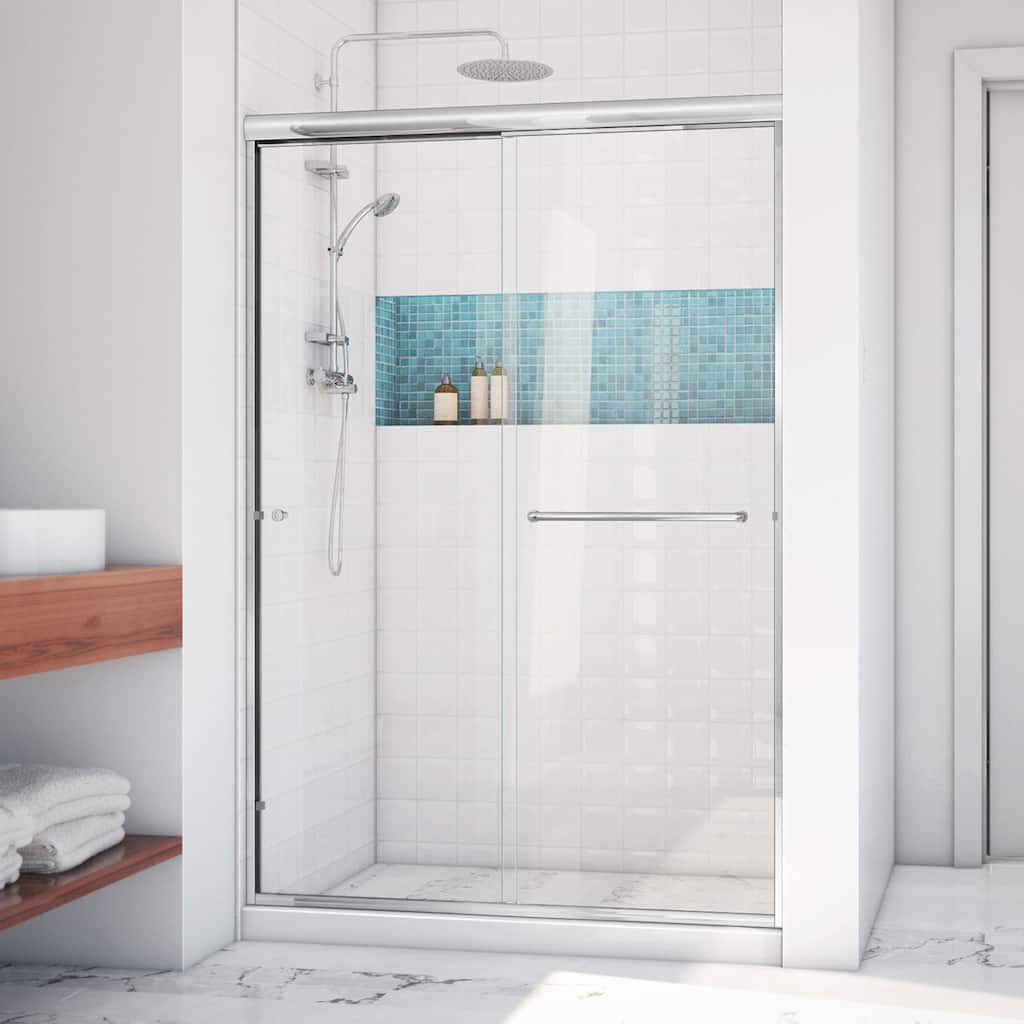DreamLine Alliance Pro LT 44 - 48 in. W x 70 3/8 in. H Semi-Frameless Bypass Sliding Shower Door in Chrome and Clear Glass