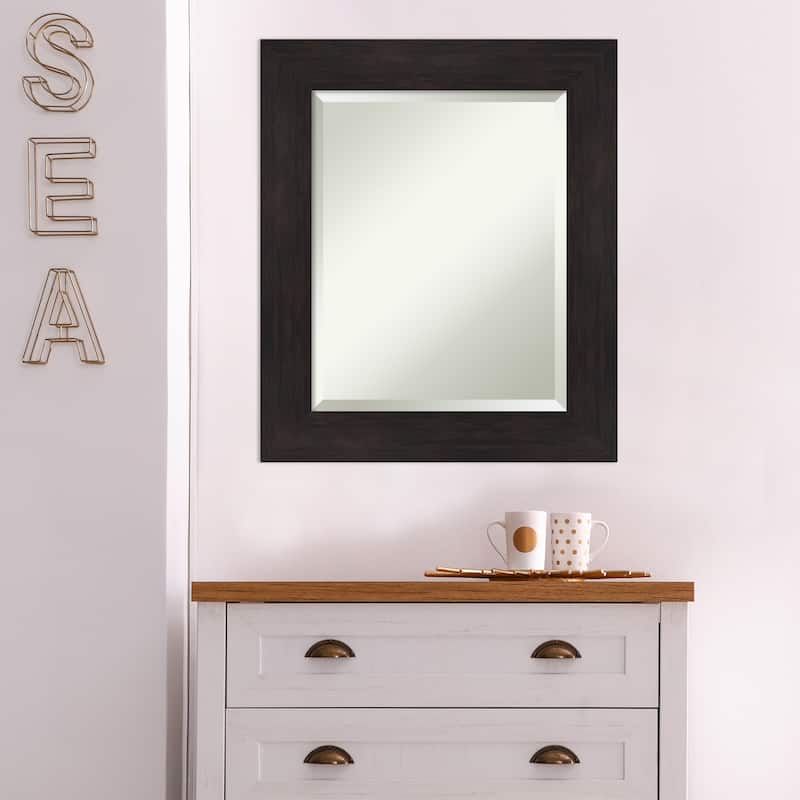 Beveled Wall Mirror - Furniture Espresso Frame - Furniture Espresso
