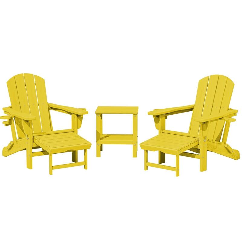 Folding Outdoor Chair with 3-Position Reclining Backrest & Telescoping Footrest