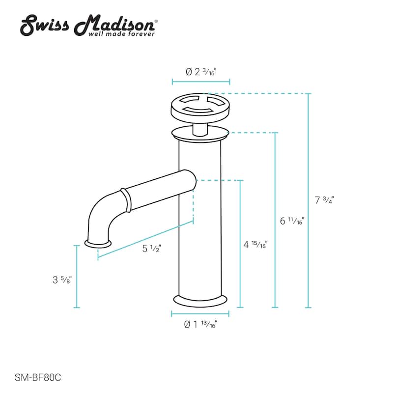 Swiss Madison SM-BF80 Avallon 1.2 GPM Single Hole Bathroom Faucet