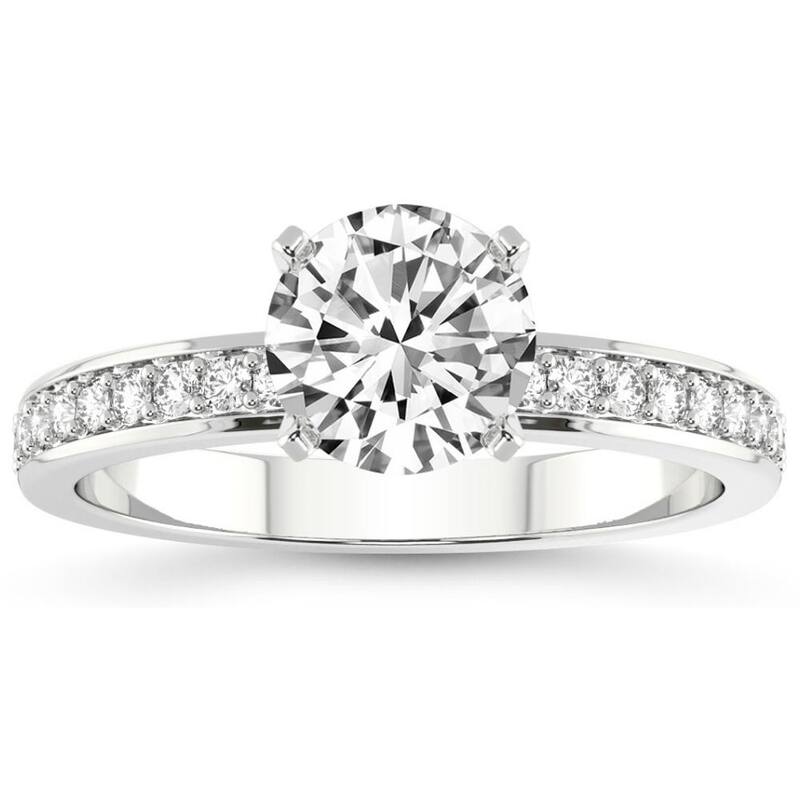 2 1/4Ct Lab Grown Diamond Engagement Ring in White, Yellow, or Rose Gold