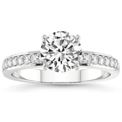 H/VS 3 1/4Ct Lab Grown Diamond Engagement Ring in White, Yellow, or Rose Gold