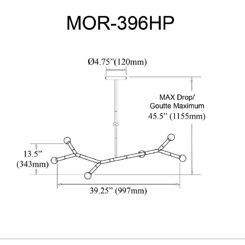 Dainolite Morgan 6 Light Horizontal Pendant
