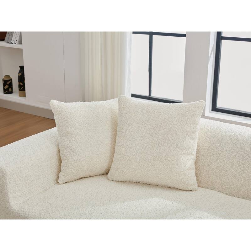 Boucle Sofa Set: 3 Seater, 2 Seater, and End Table for Living Rooms