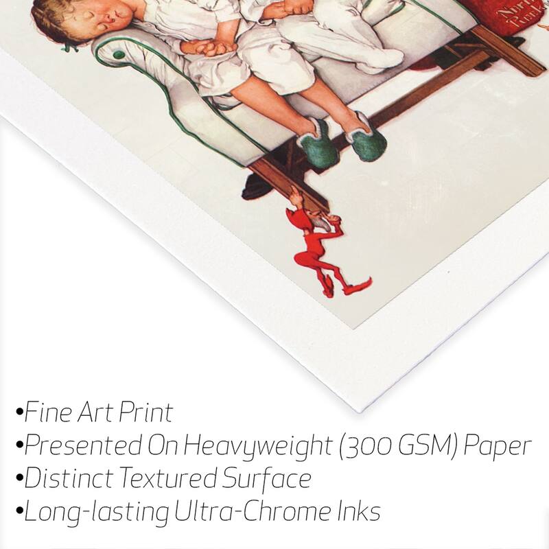 Santa Looking Fine Art by Norman Rockwell - Multi - 32x24