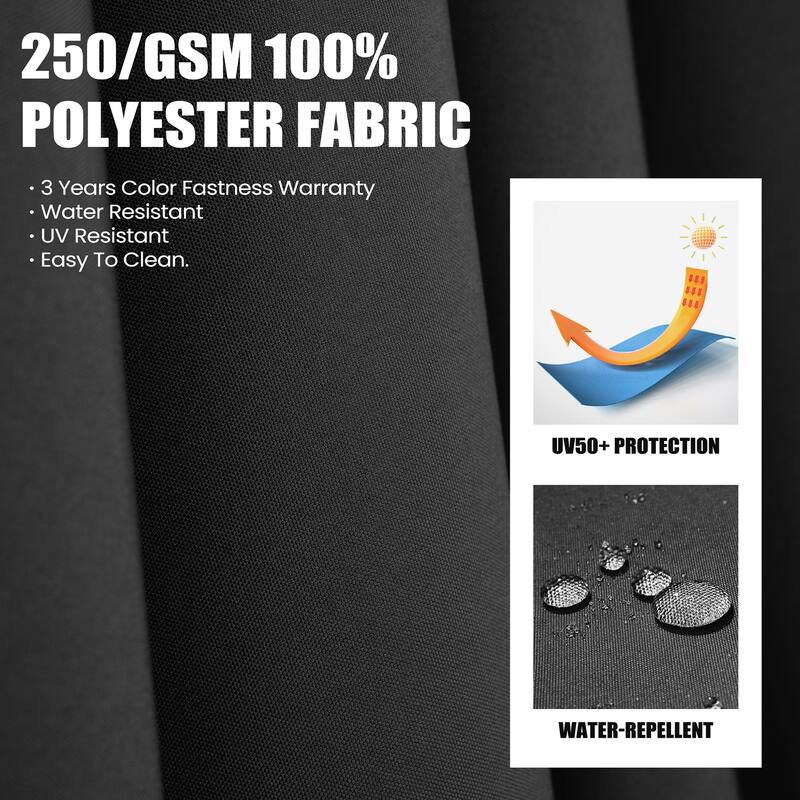 Patio Umbrella Cantilever Offset Outdoor Parasol 360-degree Rotation with Base