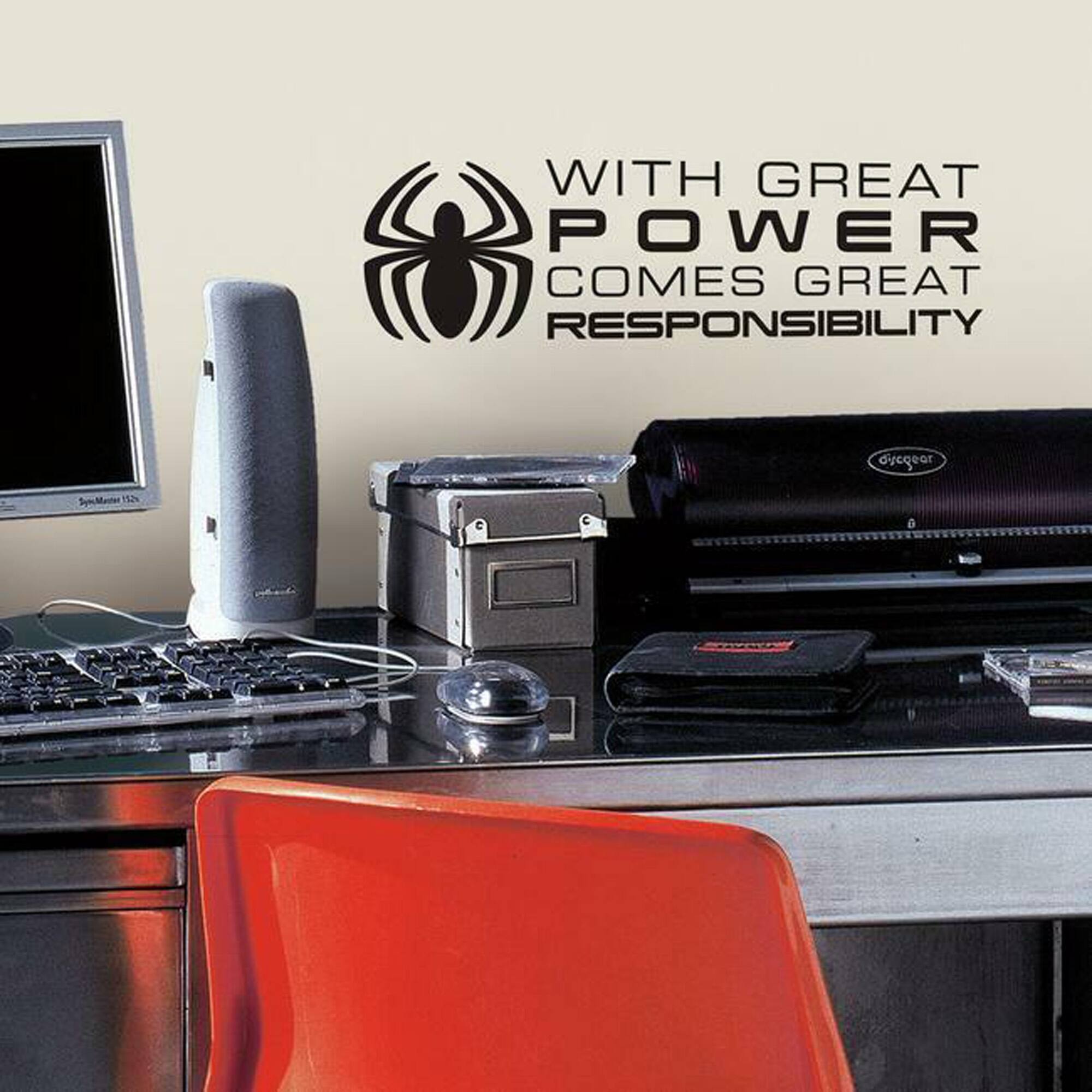 Roommates Decor Kidsroom SpiderMan Quote Peel and Stick Wall Decals