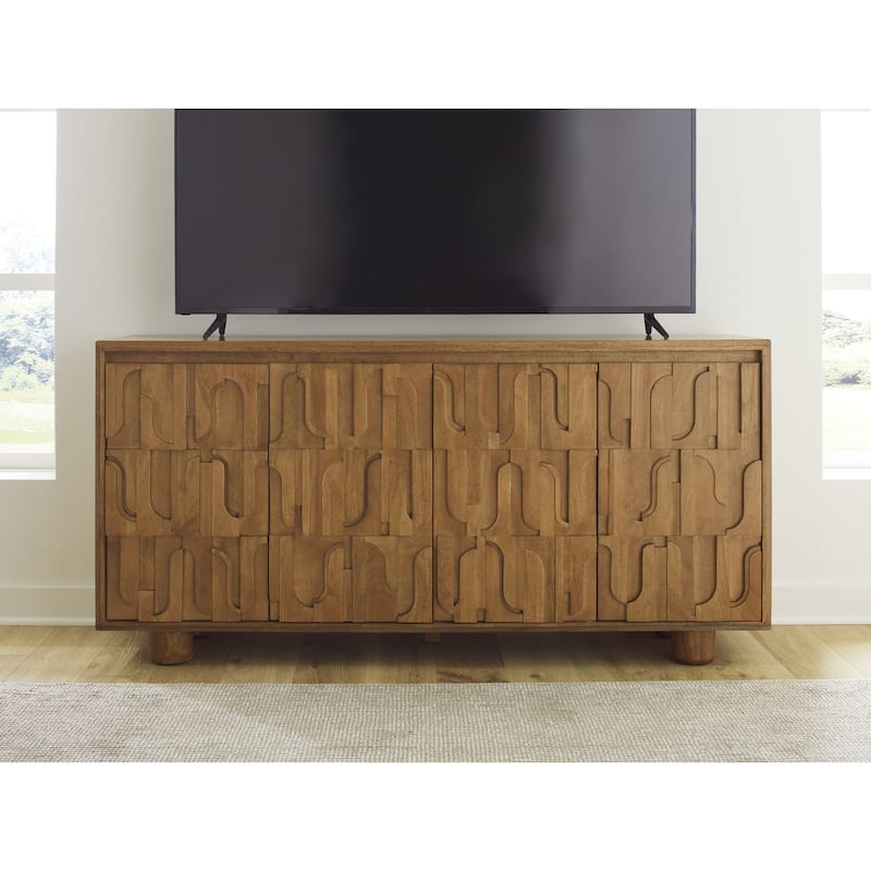 Signature Design by Ashley Gadburg Brown Accent Cabinet - 66"W x 16"D x 32"H