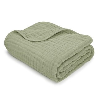 Baby Muslin Blanket - Large 40" X 40", Sage, By Comfy Cub - Sage