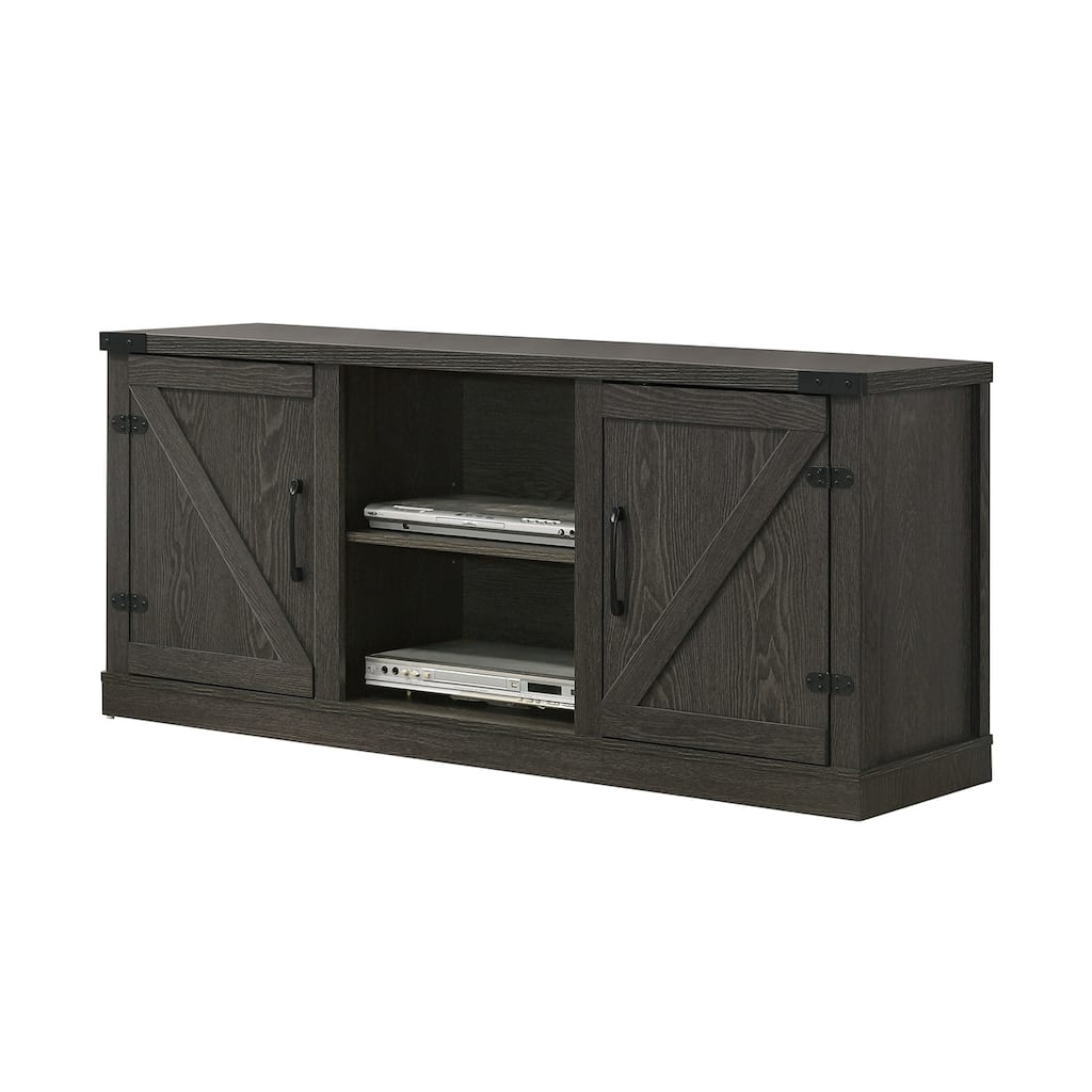2 Doors and 2 Open Shelves Rectangle TV Stand