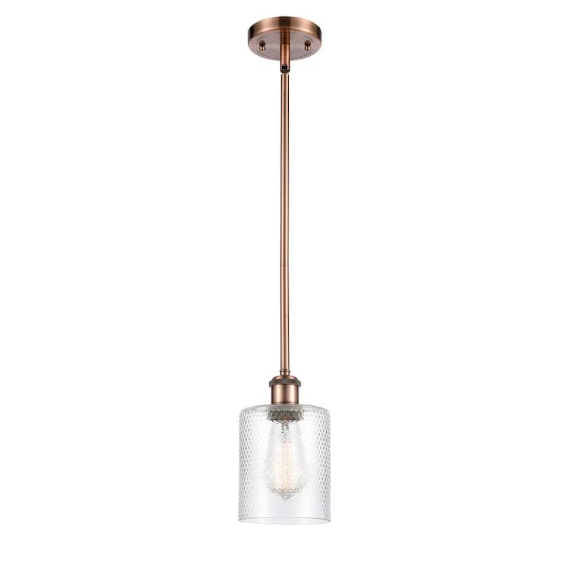Innovations Lighting Cobbleskill 5" Wide Mini Pendant - Antique Copper / Clear