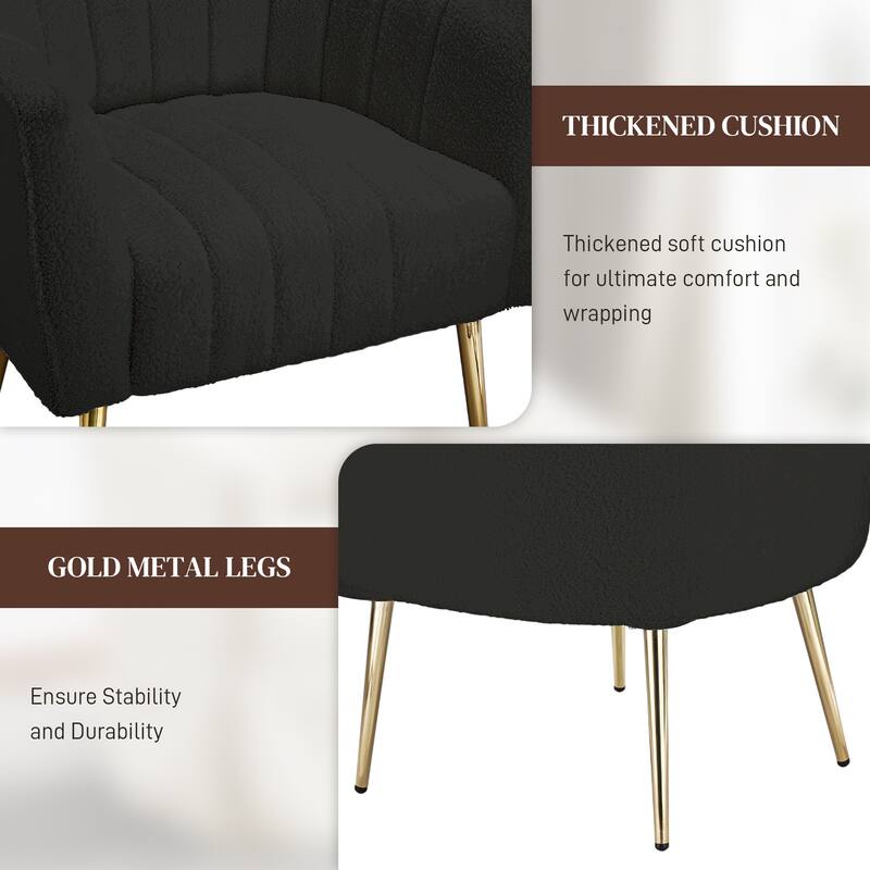 Ouyessir Oversized Modern Upholstered Accent Chair with Tufted Back