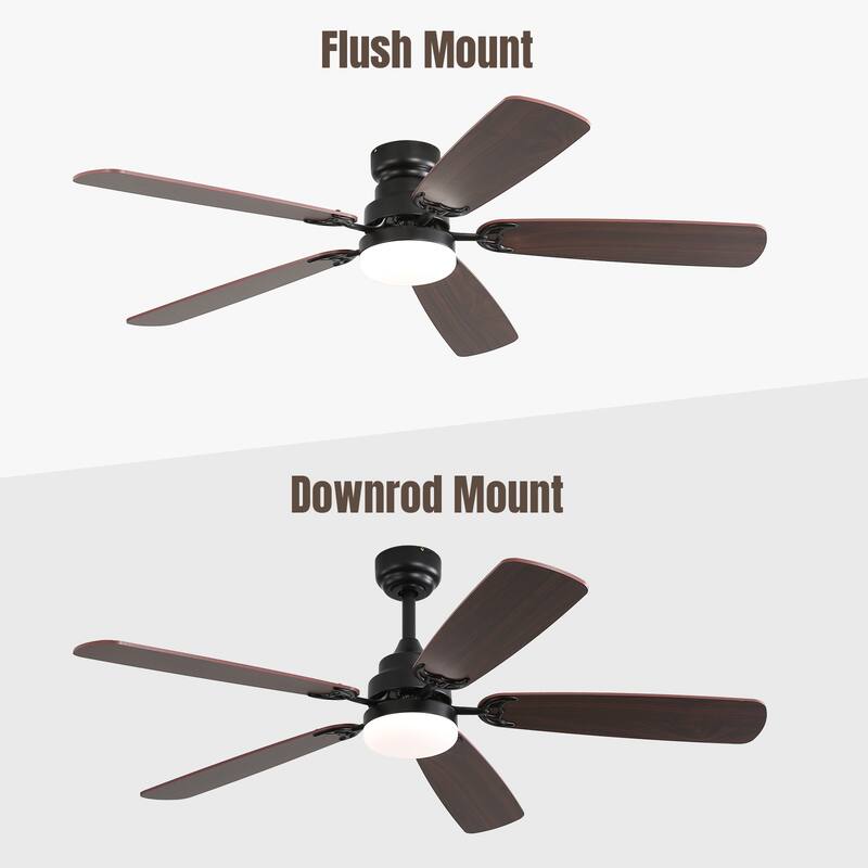 Sofucor 52 Inch Ceiling Fan,5 Dual Finish Plywood Blades,Reversible DC Motor,Remote Control,LED Light,Farmhouse