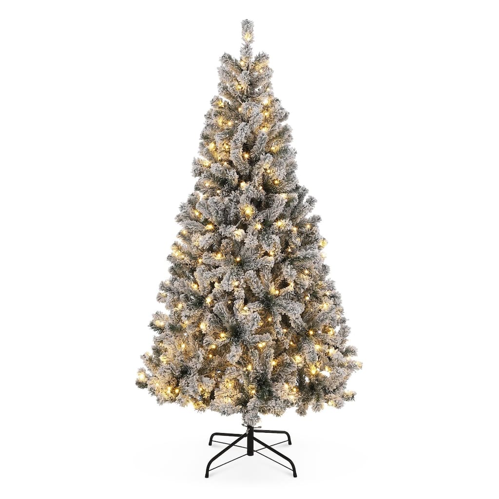 6FT Tall Lighted Xmas Tree with Foldable Metal Stand
