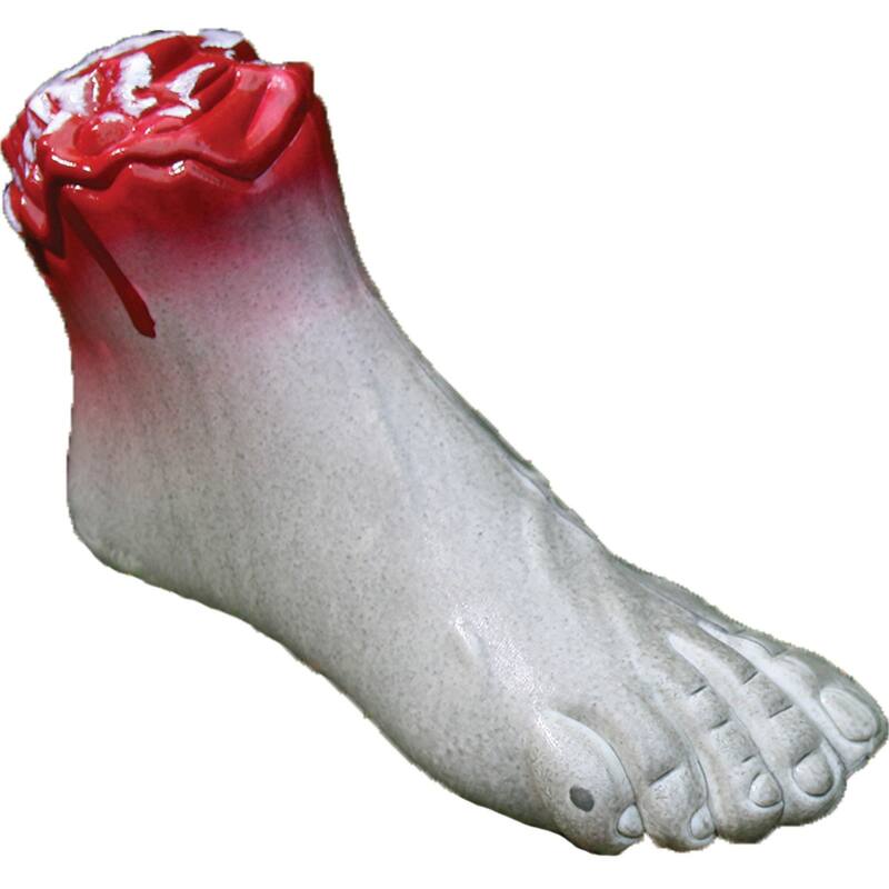 Zombie Foot with Bloody Stomp Halloween Decoration - Gray and Red