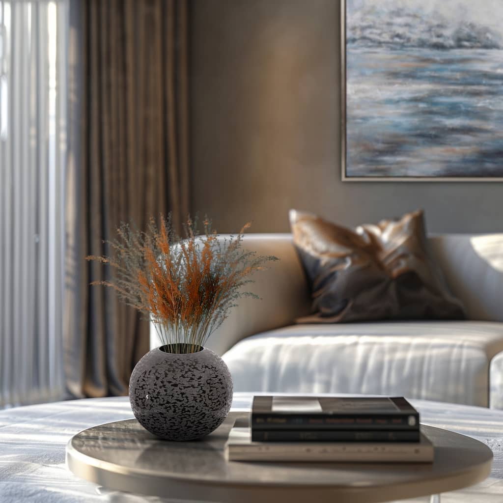 Allan Andrews Chiseled Texture Black Iron Globe Vase, Small - 8H x 10W x 10D