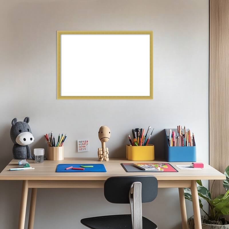 Amanti Art Svelte Clay Grey Framed Dry Erase Magnetic Board