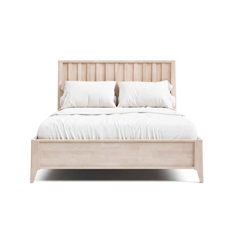 Furniture of America Seren Mid-Century Modern Off-White Kid's Solid Wood Platform Bed - Twin