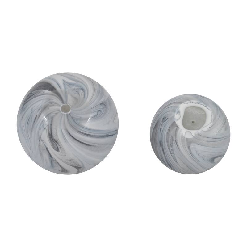 Sagebrook Home 5/6" Glass Orbs - A Timeless Addition to Home Decor Essentials, Set of 2 - 6" x 6" x 6"