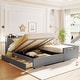 preview thumbnail 1 of 14, Mother & Child Platform Bed, Queen & Twin XL Upholstered Bed Frame w/ Hydraulic Storage System, Drawer Box, Sockets & USB Ports